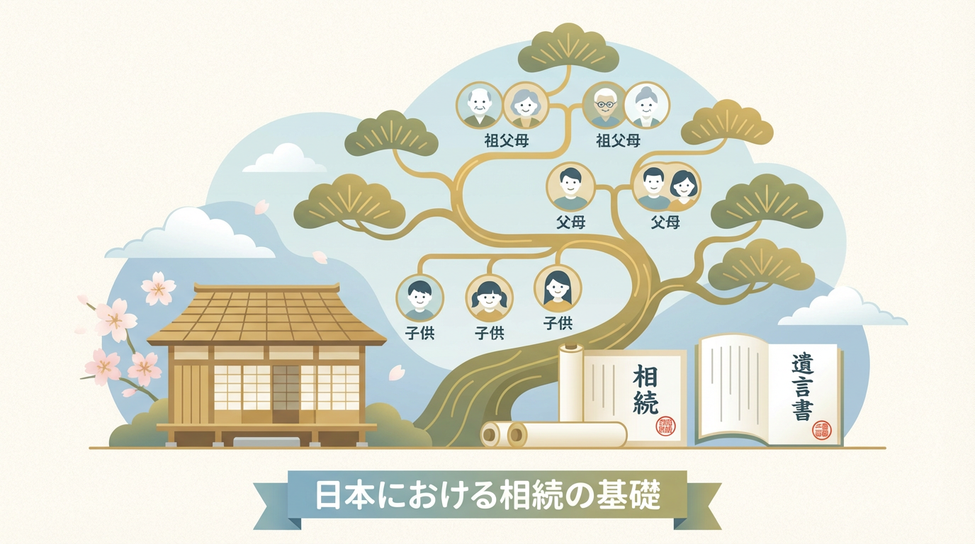 相続の基本を解説する図解イラスト